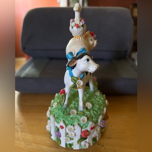 San Francisco Music Box Company Farm Animals Music Box Cow Pig Goose - Picture 4 of 9